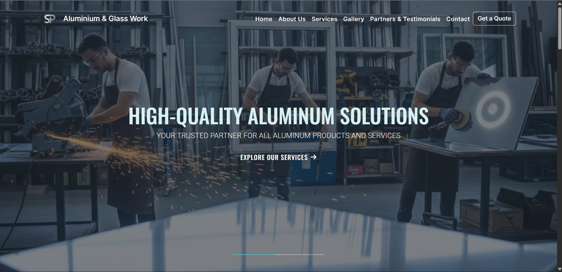 Website for Aluminium company